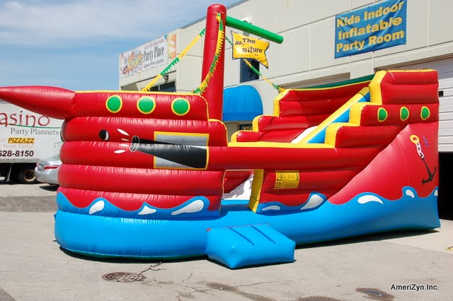 Pirate Ship Inflatable Slide & Obstacle Course Rental